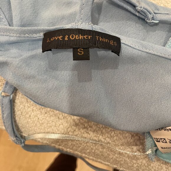 Love & Other Things Blue Two-Piece Set – Button Front Crop Top & Skirt | Size S - Picture 10 of 10